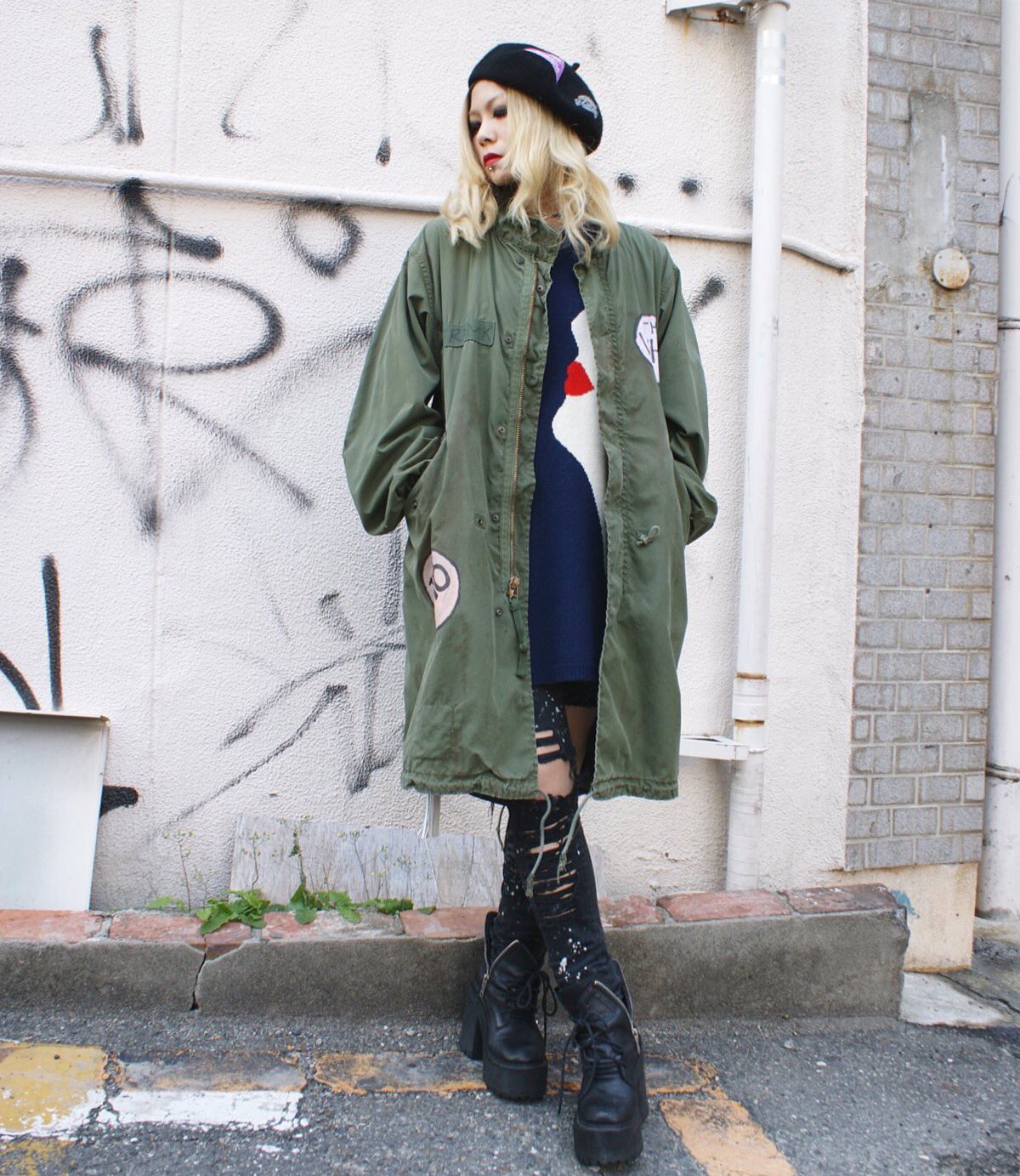 もか様【hunch】ノンステッチM65コート&【sandy】ブラウス3点おまとめ USED】Early 00's Helmut Lang M-65 TYPE MILITARY