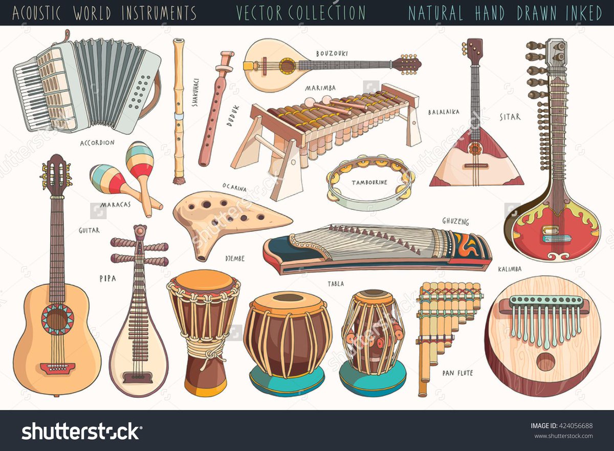 InkantStudio's tweet image. Hand drawn musical Instruments from different cultures and places. Stock vector pack  illustration  : Shutterstock buff.ly/2fxkKMb