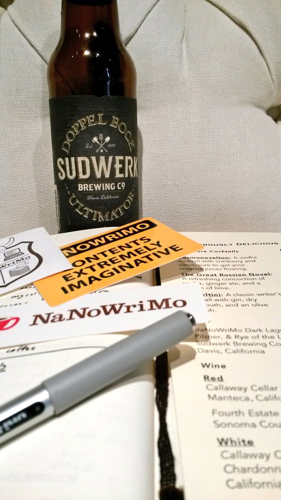sudwerkbrew's tweet photo. Had an awesome, writing filled night at @NaNoWriMo Night of Writing Dangerously with many well timed drinks #beerandbooks #NWD2016 https://t.co/hlO6xxp076