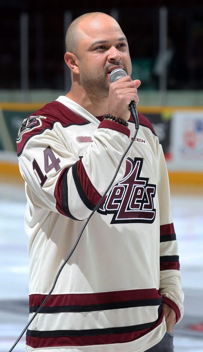 Tebey's tweet image. Thanks for having me @PetesOHLhockey!  Hopefully my next performance at the @PtboMemCentre will be to a packed arena full of Tebey fans!