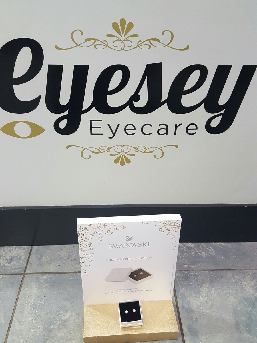EyeseyEyecare's tweet photo. Swarovski promotion. Buy a pair of beautiful frames with a hint of sparkle &amp; recieve a pair of  swarovski crystal earrings for FREE https://t.co/h2grJwwRnl