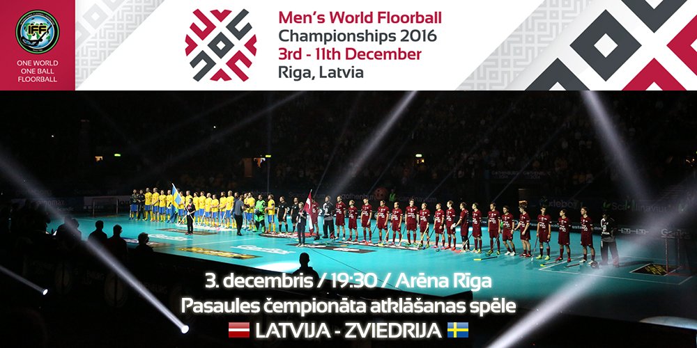 Mūsējiem ir nepieciešams Tavs atbalsts PČ cīņās! RT šo ierakstu, 23.novembrī, plkst. 12:00 paziņosim 2 biļešu ieguvēju. #florbols #WFCRiga