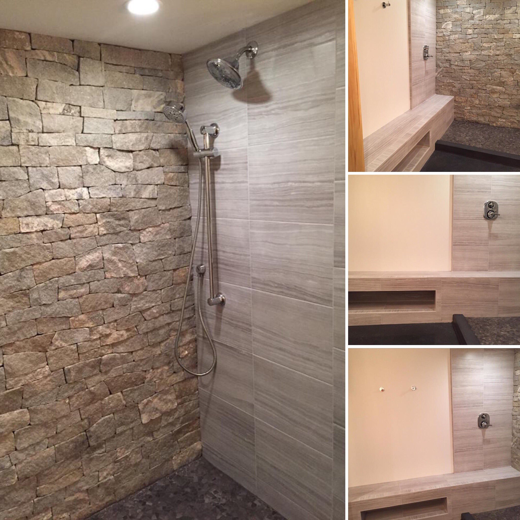 Zen Stoneworks Beautiful Custom Shower With 12x24 Eramosa Ice Porcelain Tile With Stone Veneer Feature Wall In Portsmouth Granite Ledgestone And Ashlar T Co Xlnkyctajs Zen Stoneworks Beautiful Custom Shower With 12x24 Eramosa Ice Porcelain Tile With Stone Veneer Feature Wall In Portsmouth Granite Ledgestone And Ashlar T Co Xlnkyctajs