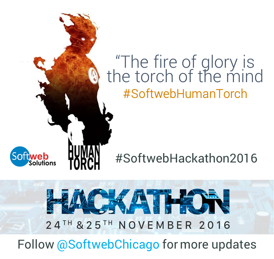 ImAjaykumar's tweet image. Team #SoftwebHumanTorch is all set to light up the #SoftwebHackathon2016 | Follow @SoftwebChicago for more updates. #Hackathon