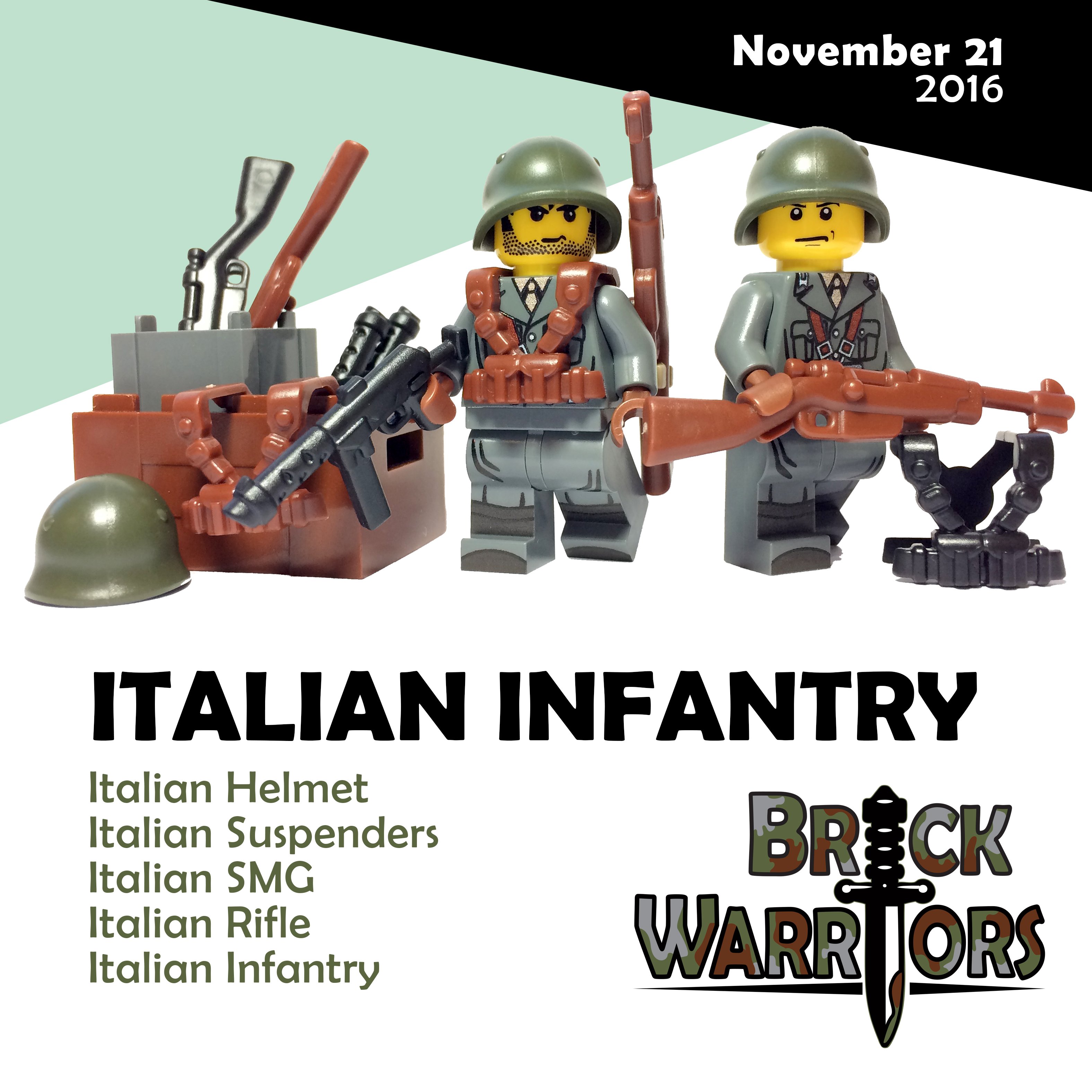 Italian SMG Gun WWII for Lego Minifigures accessories 