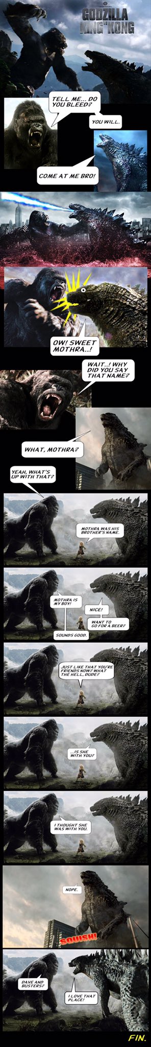 Godzilla vs King Kong Mothra meme by Paul Gale Network