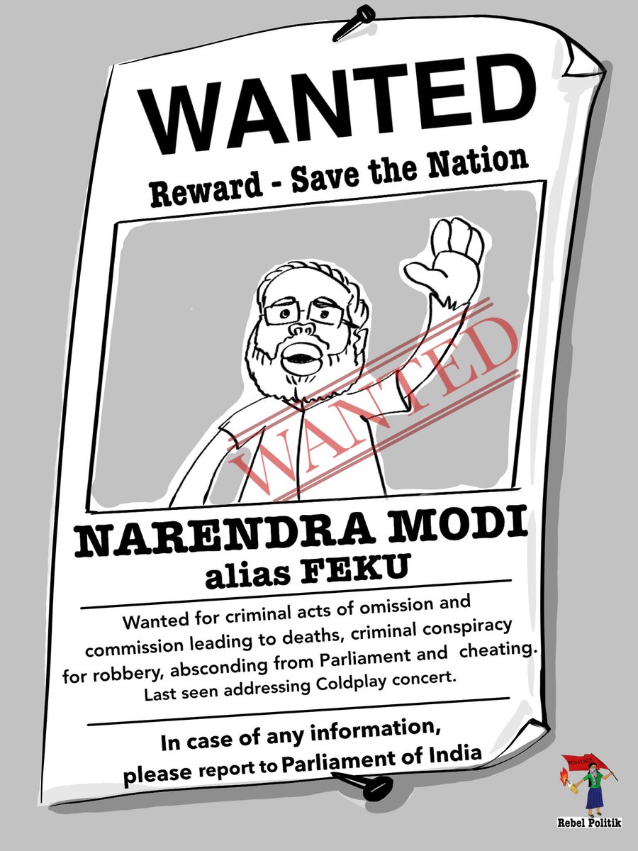 Rebel Politik Visuals Demonetisation Wanted Modi Absconding From Parliament