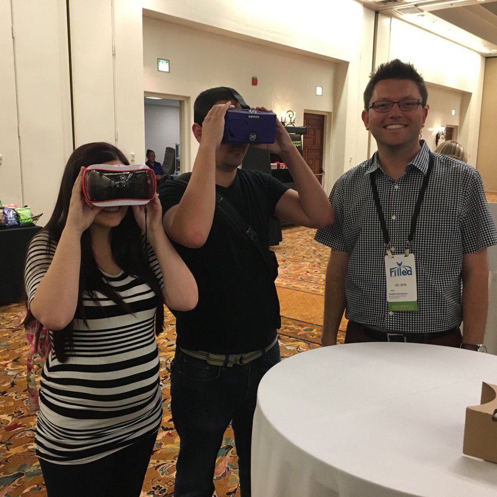 JHR67's tweet photo. VR at its finest in the Tech Playground. Come by the Exhibit Hall to check it out. #LecFilled https://t.co/pcN4TLnWeA