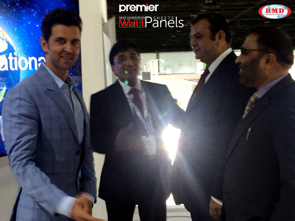 PPCGROUPPK's tweet photo. With Hiritik Roshan brand Ambassador of #RMDboard with Management of Premier Products Co Distributors in Pakistan @Big5show @DubaiWTC https://t.co/Y4EiQUe8Nq