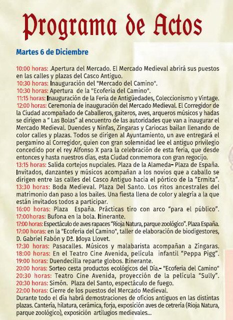 CIsantodomingo's tweet photo. Arrancan las #FeriasdelaConcepción #SantoDomingodelaCalzada
Programa martes 6 diciembre: https://t.co/okEmWQOKjg