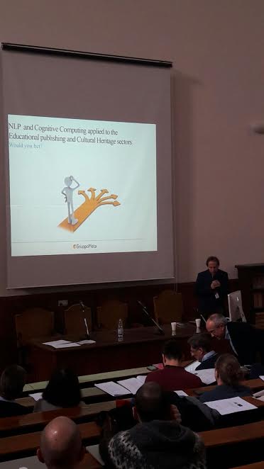 GruppoMeta's tweet photo. @Clic_it2016 Industrial panel P Ongaro @GruppoMeta #CognitiveComputing applied to EducationalPubblishing and CulturalHeritage #CLiCit2016 https://t.co/HcRbQG7lEx