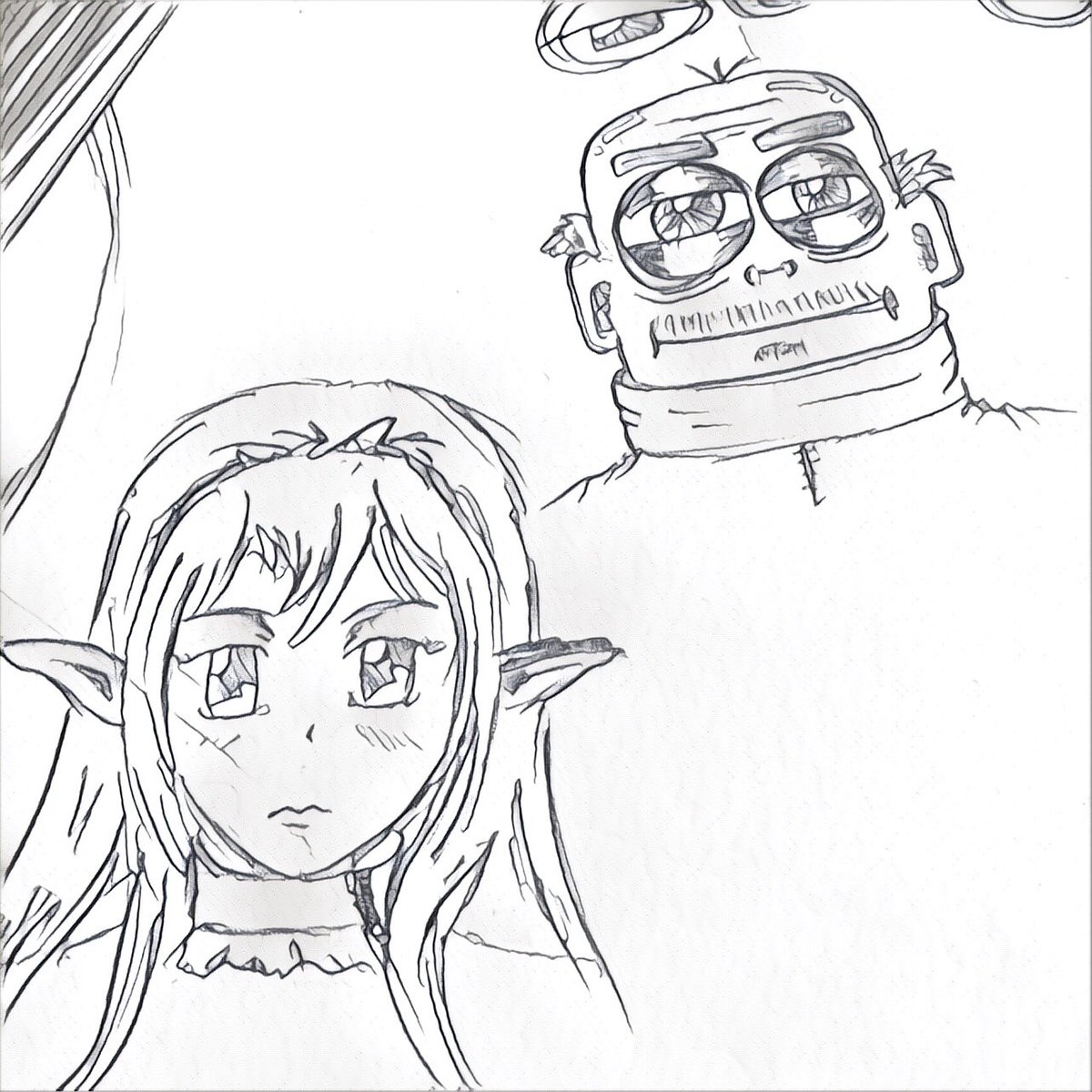 LightOfDarkness's tweet image. #mornings #sketches #art #anime #character #face #elf #sleepyhead #eyes #fun #drawing #paper @DanarKayfi @BugGames