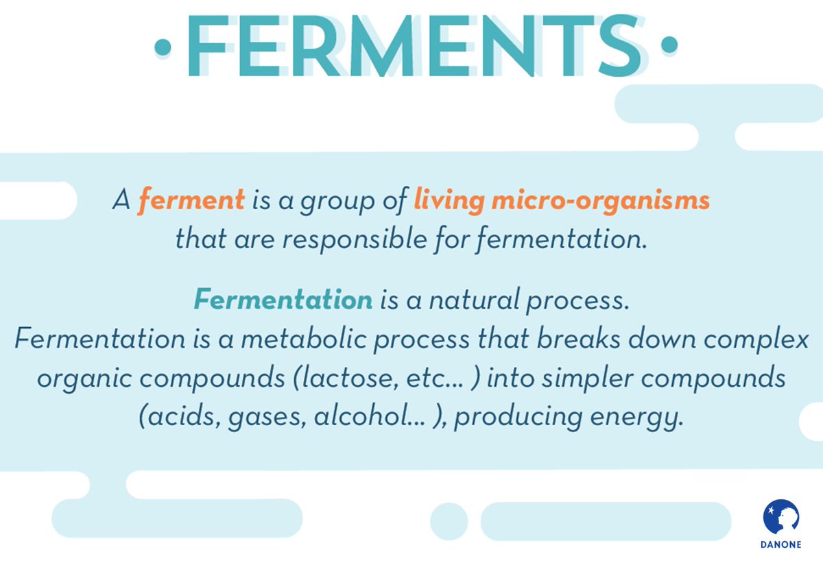 Danone's tweet photo. What is the difference between ferments and fermentation? #FermentScience https://t.co/HLIghsdpW5