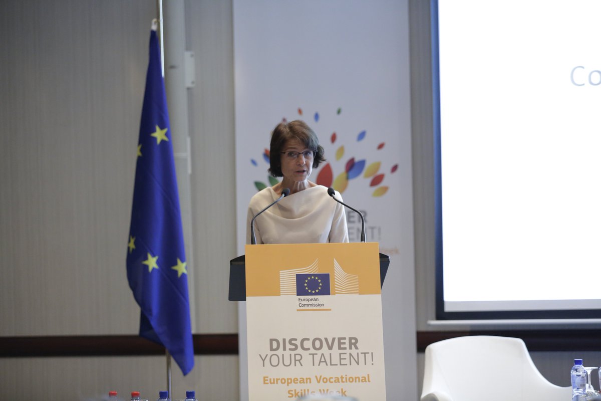 EU_Social's tweet photo. "We want to showcase the diversity of VET &amp; showcase excellence" during #EUVocationalSkills Week - @mariannethyssen at #EUAdultSkills conf. https://t.co/vcgkHje9Ck