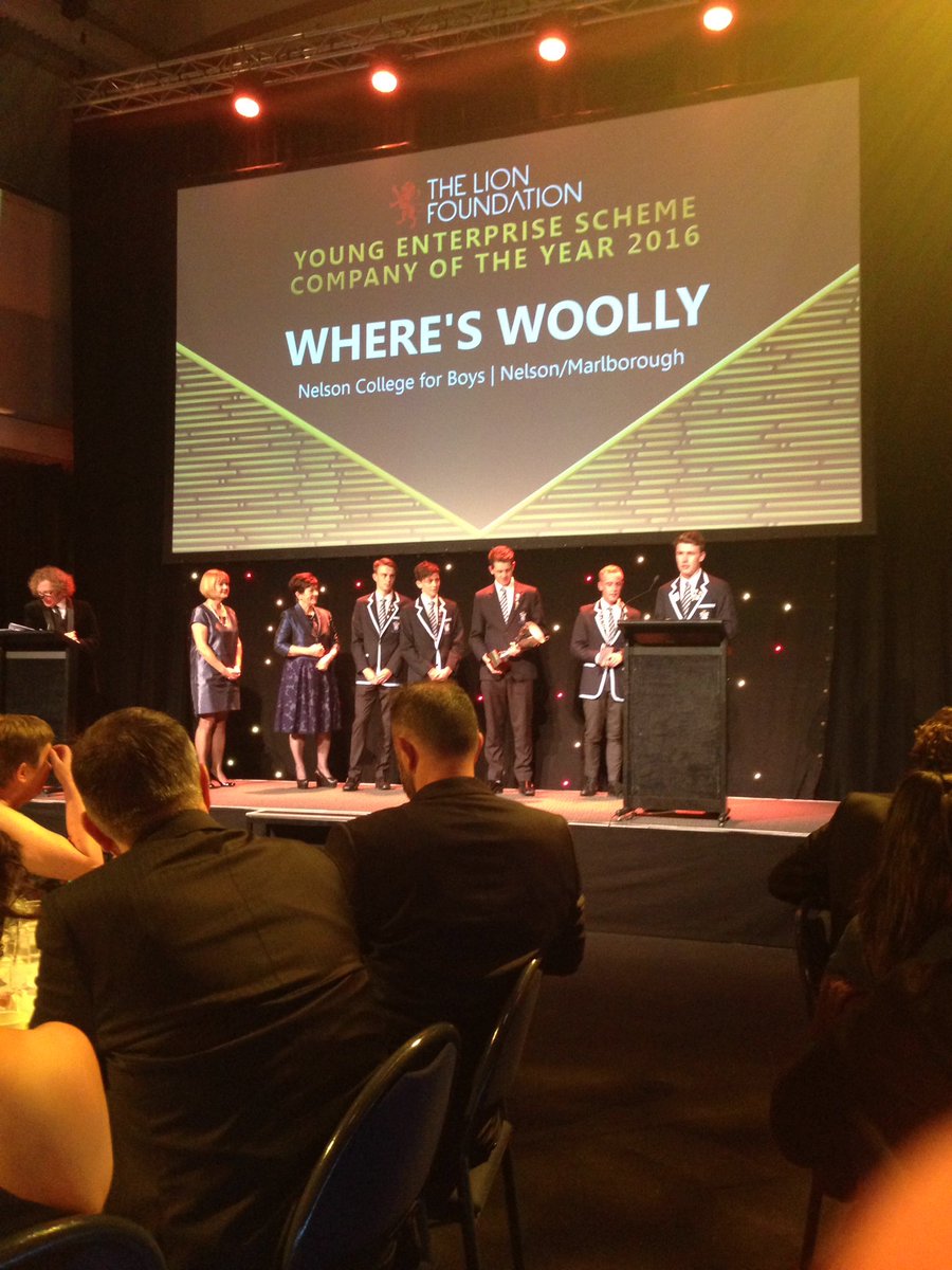 Company of the year! Congratulations guys #whereswoolly <a href="/youngentnz/">Young Enterprise NZ</a> #YESNationalAwards Fab night 💖