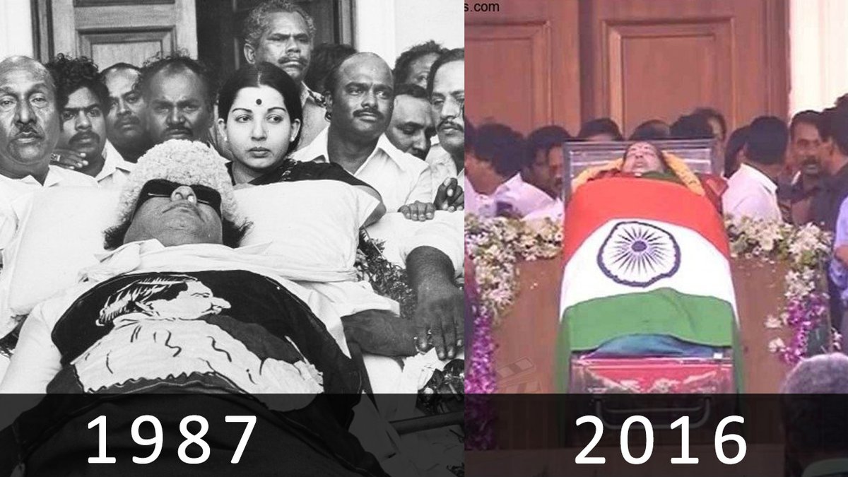 narendramodi177's tweet photo. Then and now! The phenomenal rise of an iron lady! 
#RIPAmma #AmmaForever https://t.co/HspJz130gV