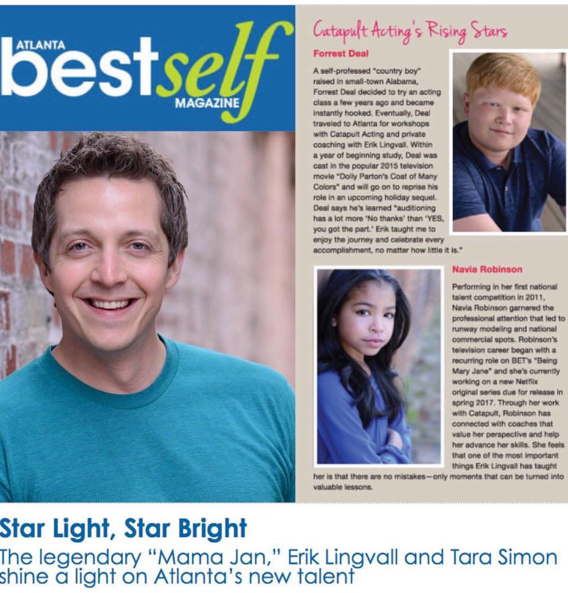 ForrestDeal1's tweet photo. Atlanta's Best Self Magazine with #bestactingcoach @ErikLingvall @CatapultActing @joy_pervis #hebelievedinme #enjoyingthejourney #JPervis https://t.co/PiYSKq8oWA