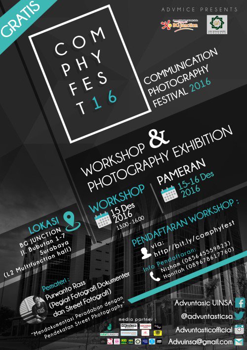 #comphyfest16 | Pameran &amp; Workshop Fotografi GRATIS | 15-16 Desember 2016 <a href="/bgjunctionsby/">BG Junction</a> | Info: Nizham 085645559823