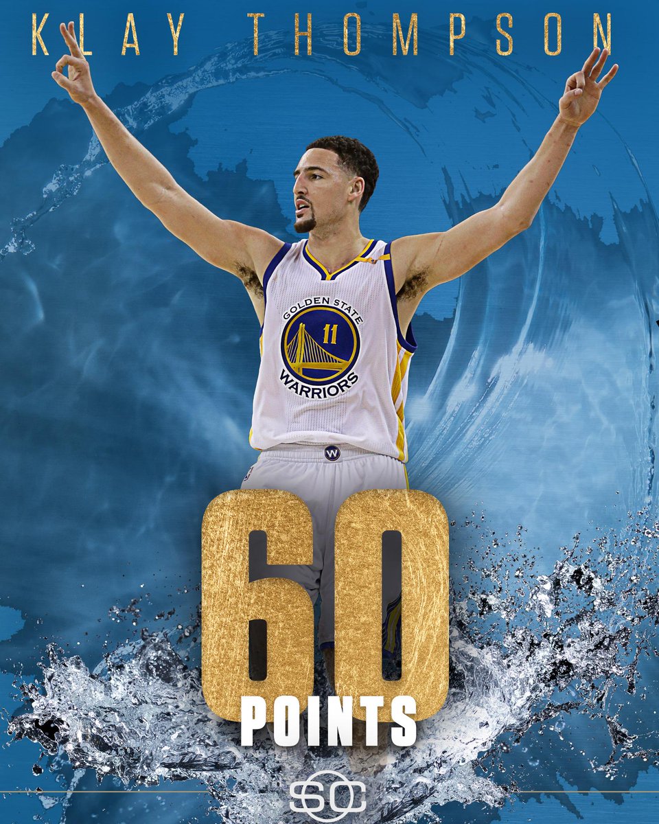SportsCenter's tweet image. SPLASH!

Klay Thompson drops 60 points in 29 minutes, the most points by a Warrior since 1974.