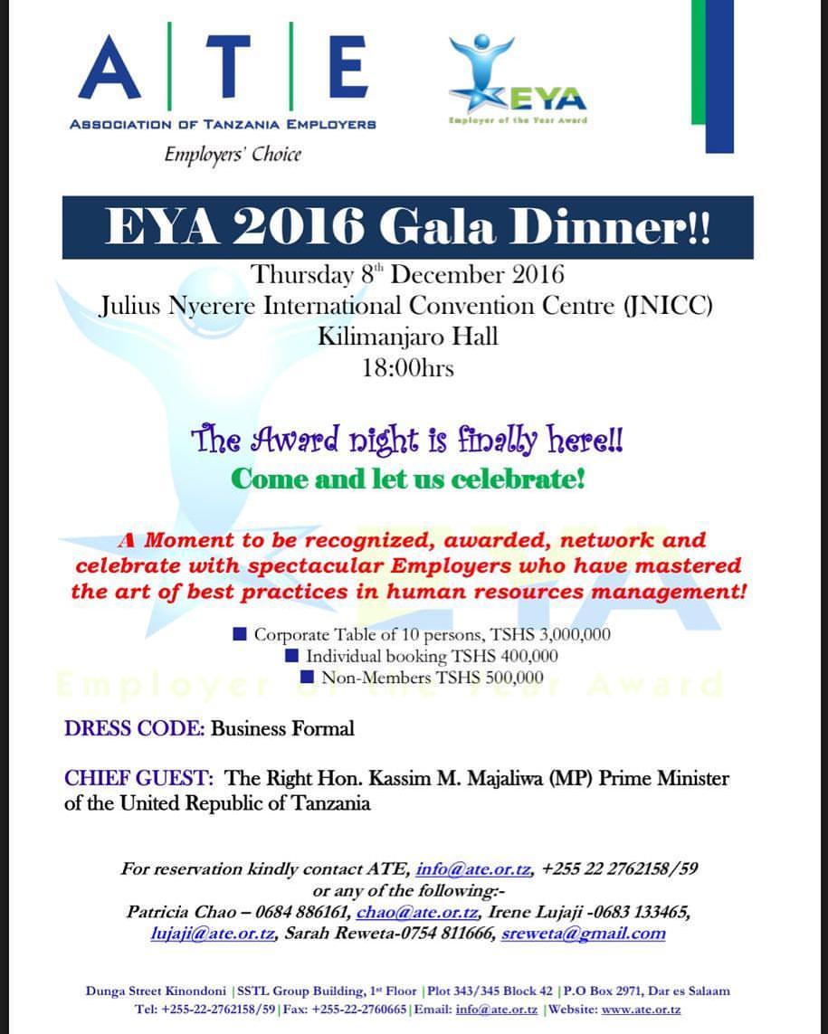 NeymaElmo's tweet photo. Count down to one of the major events in Tz Employer of the Year Award 2016! You do not want to miss this! 46hrs to go... #EYA2016 @ATElive https://t.co/XR1BI9ATqK