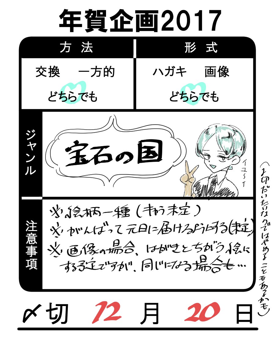 【年賀状企画】宝石です!相互様(限定させていただきます、すいません)ならどなたでも～  交換だと喜ぶ 