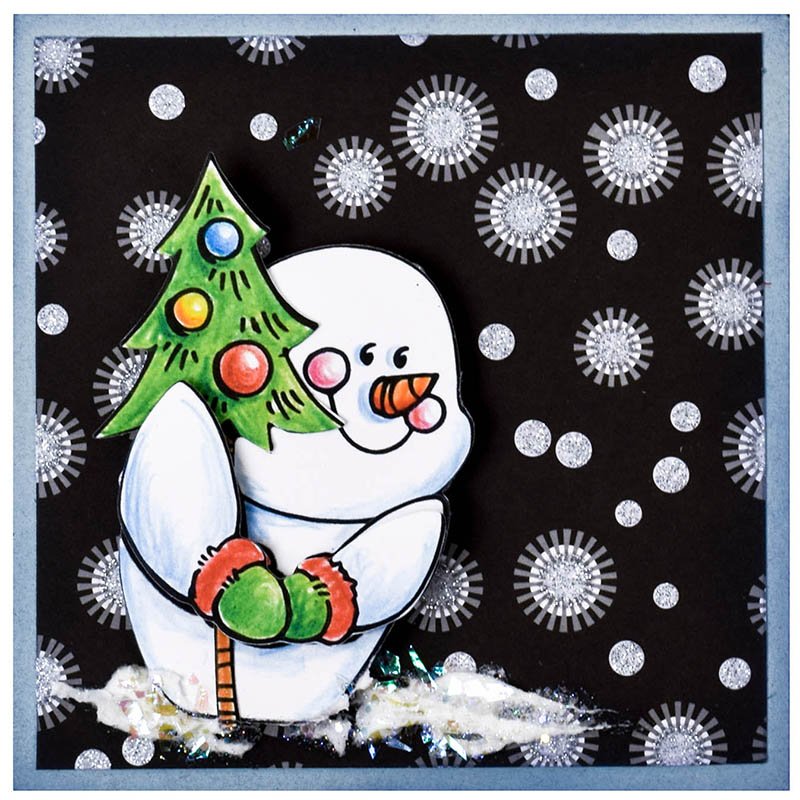 Stampendous's tweet photo. A cheerful #cre8time #snowman ready for #Christmas with decorated tree. #Stampendous #embossingpaste #christmastree https://t.co/A5AkCydJlm https://t.co/uGJLdcy2P8