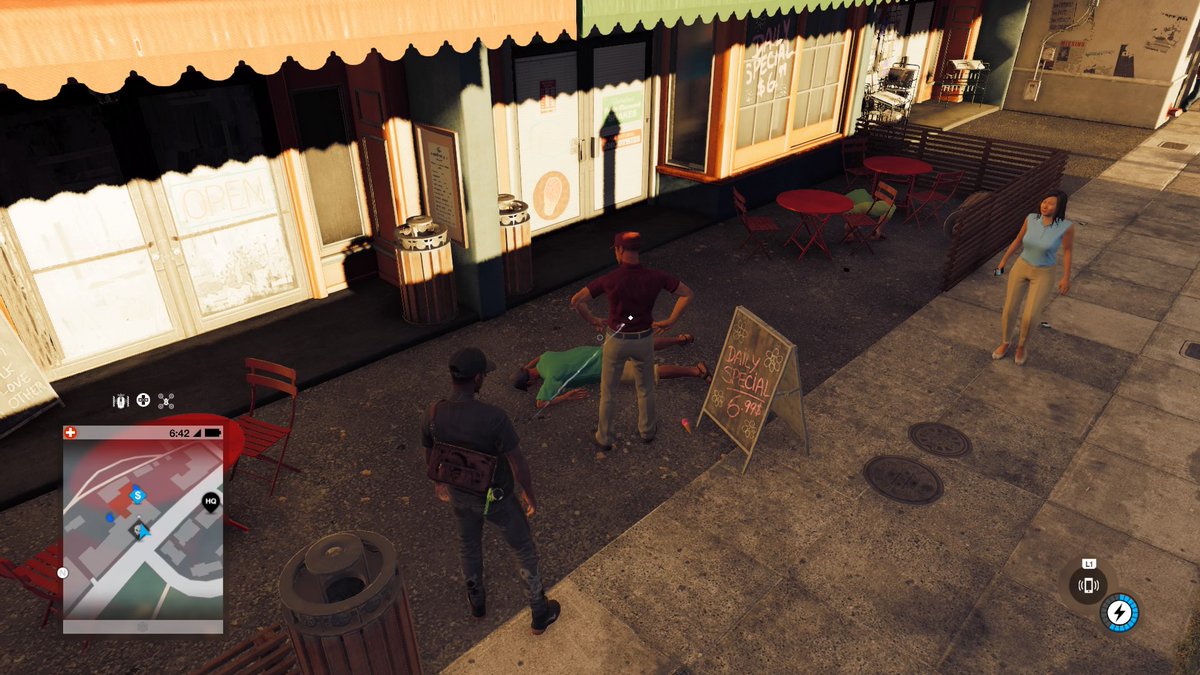 heyseanmurphy's tweet photo. Wow, too real #WatchDogs2. The cops just shot this unarmed black man for no reason. He was holding an icecream cone. https://t.co/CpG7dpfPLy