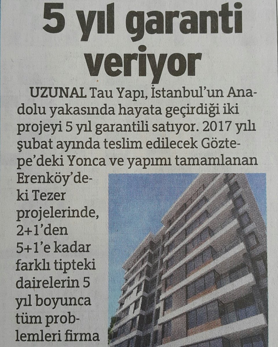 UzunalTauYapi's tweet photo. 6 Aralık 2016 tarihli Sözcü gazetesi basın yansıması.
#uzunal #uzunaltau #istanbul #kadıköy #erenköy #göztepeparkı #inşaat #bağdatcaddesi https://t.co/iPp7qHRA4z