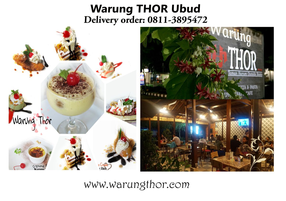 warungthor's tweet photo. Ubud food lovers! Warung THOR Ubud now open from 7 am to 11 pm. Delivery order: 08113895472. Menu: https://t.co/mtr5tUMEdE #balicunary #ttot https://t.co/7qU91ALy2y