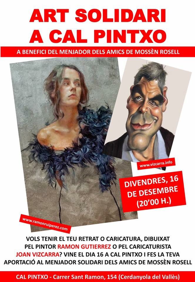 jahidalgoaloy's tweet photo. "Corsé" (@rgpintor) i "Woody" (@vizcarrafanclub). Exposició i art solidari a @CalPintxo #Cerdanyola el 16 de desembre, "pro" @RosellAmics https://t.co/OKAPSKpycb