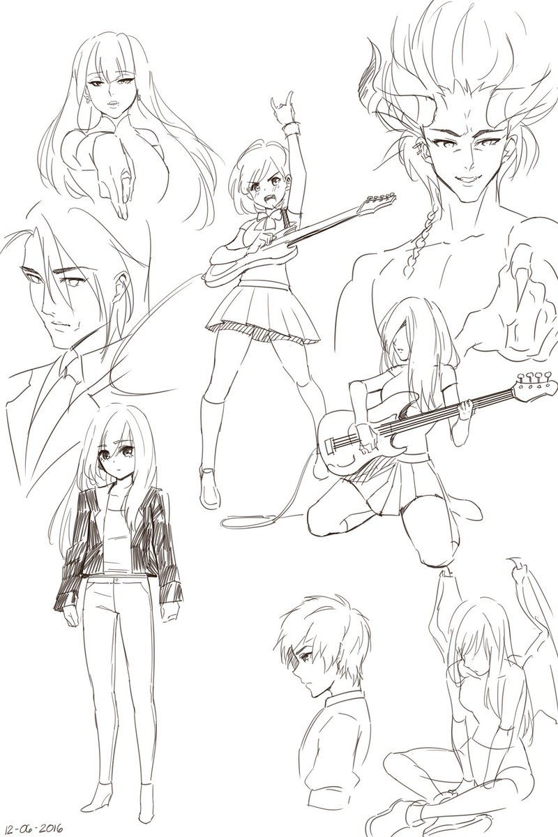 Doodles! Warming up for actual work (this whole doodle took 2hrs tho coz I haven't been drawing in a while >_< Need to recover skills!)