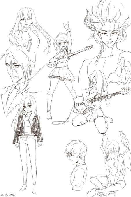 Doodles! Warming up for actual work (this whole doodle took 2hrs tho coz I haven't been drawing in a while >_< Need to recover skills!) 