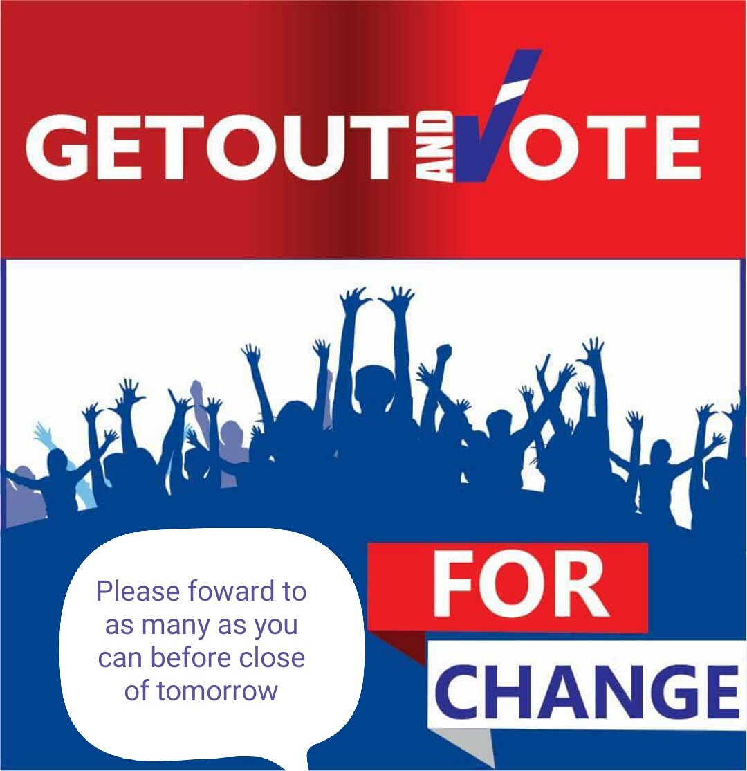 kwahuman's tweet photo. This is it . you have no excuse not to cast your vote to change.get to know your polling station today and ensure you #VoteNanaAddo tomorrow https://t.co/JQTQBn9Mko
