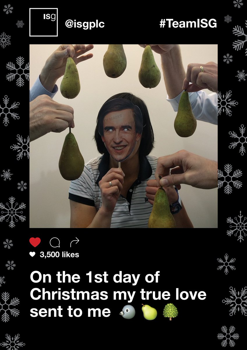 Day 1 <a href="/ISGplc/">ISG</a> - A(lan) Partridge in a pear tree
#TeamISG - Group Finance