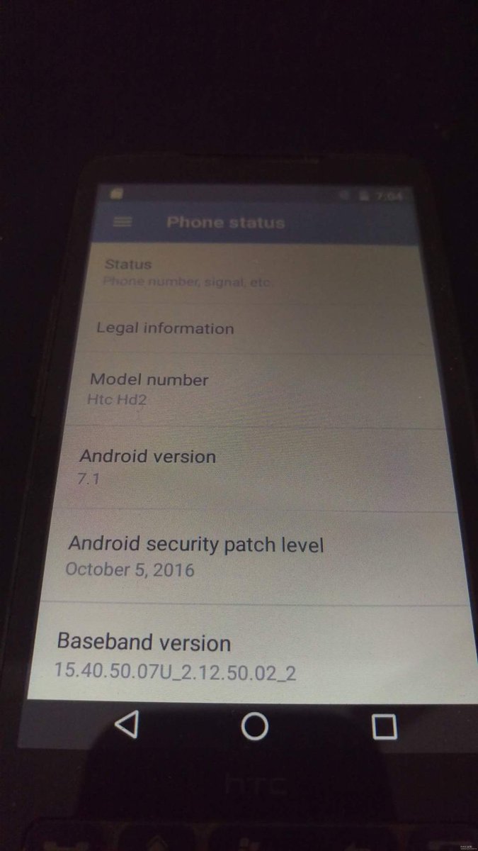 zolty26's tweet photo. Android 7.1 Nougat na #HTCHD2 https://t.co/dGuS2HJSNS