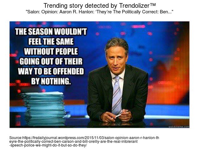 BenCarsonizer's tweet photo. Salon: Opinion: #AaronR.Hanlon: ‘They’re The Politically Correct: #BenCarson and Bill... https://t.co/5f44oKAMVA https://t.co/PsA5EtzScm