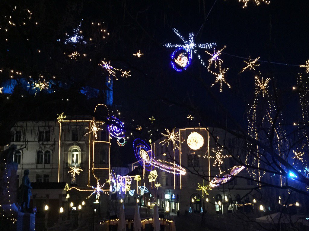 #Ljubljana lights make an early morning walk worth the shivers!