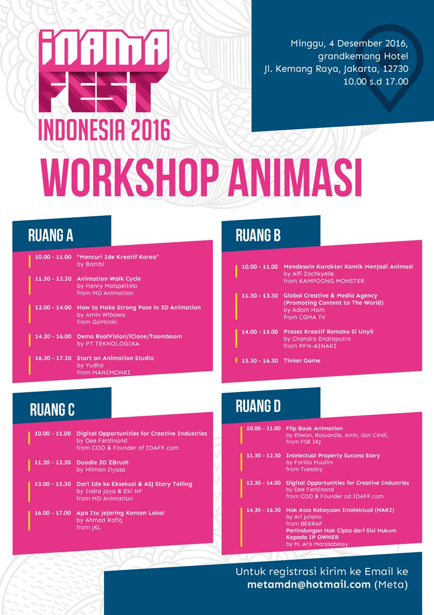 InamaFest's tweet photo. Masih di @grandkemangJKT dalam rangka #InamaFest2016. Saat ini masih berlangsung Pameran Produk Animasi dan #WorkshopAnimasi https://t.co/1s85KMpqKu