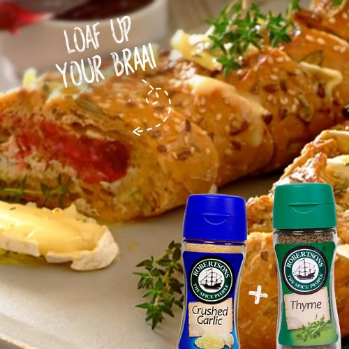 RobertsonsSpice's tweet photo. This tasty Camembert Braai Loaf is ๐ for the festive season. #PlayWithCombinations like Thyme & Crushed Garlic: https://t.co/Xd8zROlzJ3 https://t.co/nMT2rdQBcS