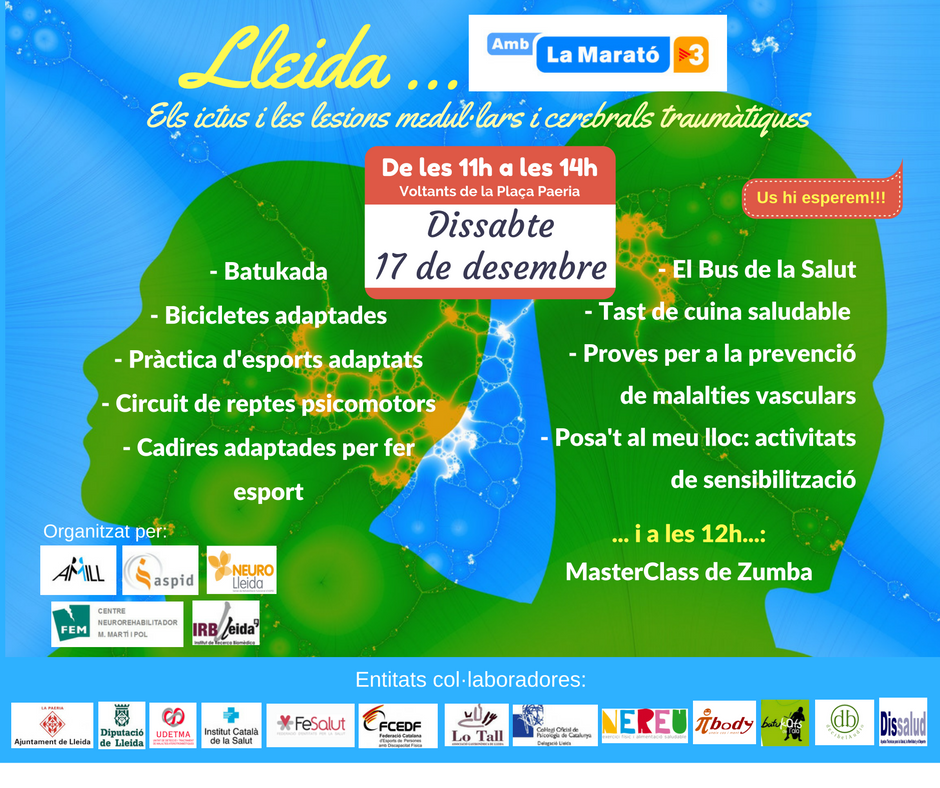 aspidlleida's tweet photo. Proper 17/12 #LleidaAmbLaMarato sensibilització, esport adaptat, zumba, bus salut i molt més! Info: https://t.co/ElC1Ckkpj7 No t'ho perdis! https://t.co/ee5IAFkUv3