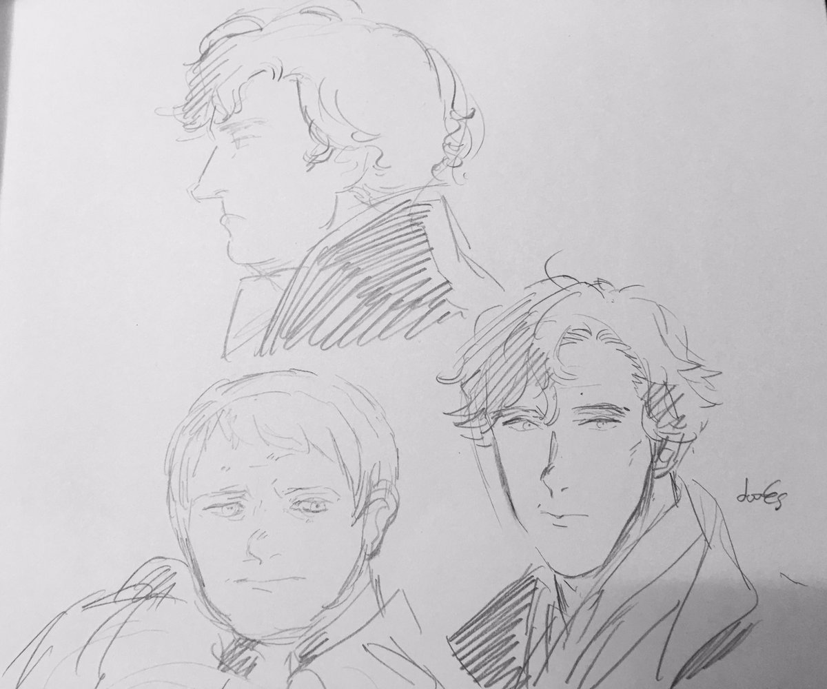 でこしにシャーロックとジョンを描いてもらいました! 