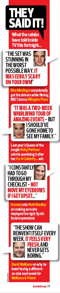HUMANSaahh's tweet photo. Inside Soap Magazine
Date: 3 - 16 Dec 2016
Two clippings about Humans S2 Ep6 and @ruthbradley49 quote
#Humans #Humans2 #HumansClippings https://t.co/IQaks7T82i