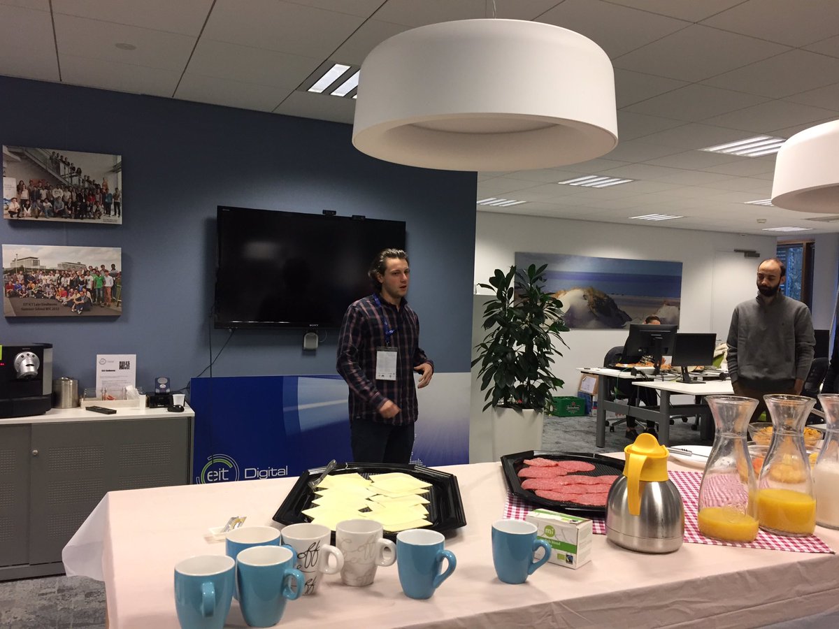 LizStaravoitava's tweet photo. #Eindhoven people started the final day of #EITAlumnistartupdays with #breakfast and #progress #pitches #earlybirds https://t.co/zi7j9AT8CN