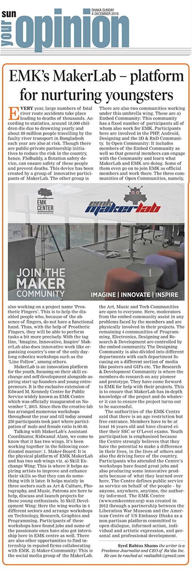 EMKCenter's tweet photo. #EMKMakerLab featured in the Daily Sun today! Join #EMKMakerLab to explore your ideas.
Details: https://t.co/2N4amSdgtX https://t.co/9odHvlYX5J