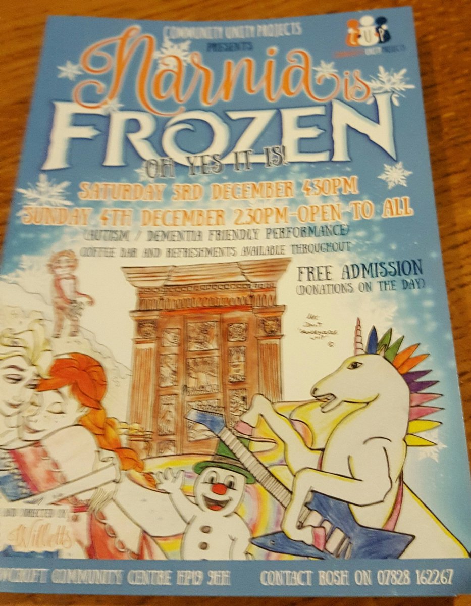 cuprojects's tweet photo. Fantastic  first performance #wow final performance today #NarniaisFrozen 2.30pm at Meadowcroft Community Centre https://t.co/jlaNXQtkVq