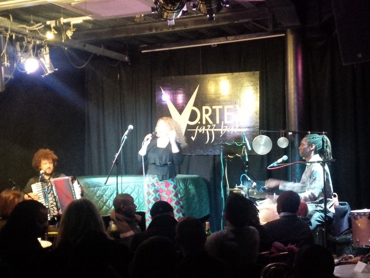 SLOinUK's tweet photo. #ELDATrio - Congrat. @jdovc @LivEmilia & @AdrianoAdewale for yet another amazing concert @vortexjazz https://t.co/jl6cvjA9dP