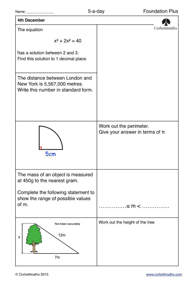 Corbettmaths's tweet photo. Studying for Higher GCSE Maths? Try today's Foundation Plus and Higher or the challenging Higher Plus #maths5aday https://t.co/jSSEHA4W94