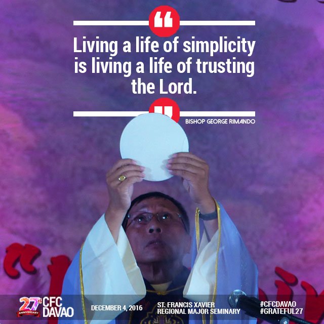 cfcdavaocity's tweet photo. Just like John the Baptist, we are called to live a simple life; not of pride and worldliness.
#CFCDAVAO
#GRATEFUL27 https://t.co/FGBknZ9QKA