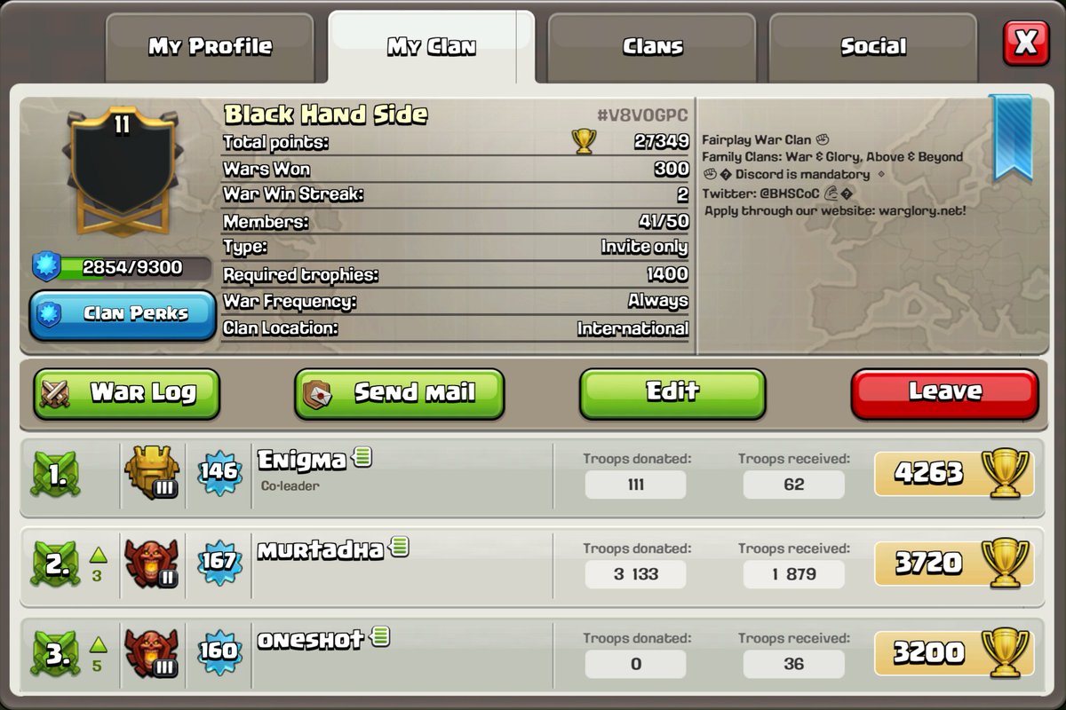 Black Hand Side COC tweet media