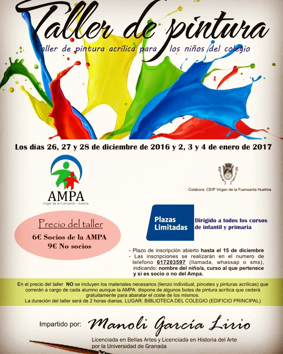 magarli's tweet photo. Taller de pintura acrílica para niños.
#vacaciones #navidad #huelma #jaen https://t.co/hWs4M3H6t1